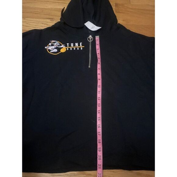NWT Space Jam women's plus Tune Squad black casual hooded 1/4 zip sweater sz 3X - Picture 7 of 7